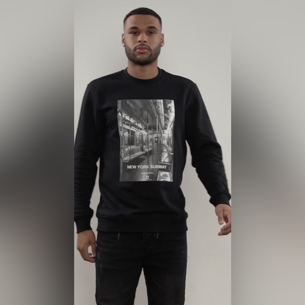 Lightly Used Black Only Sons New York Subway Hoodie